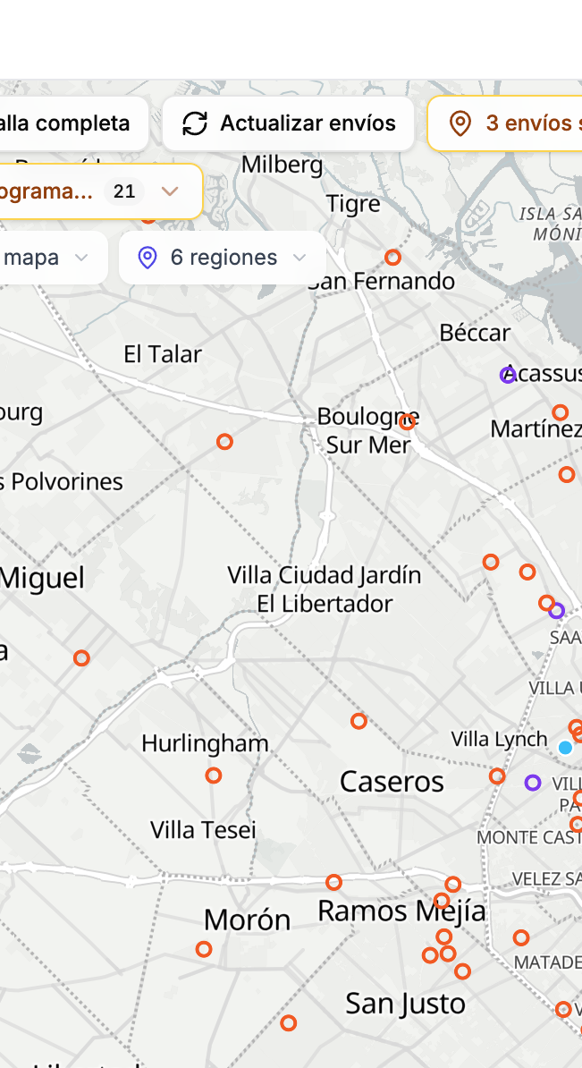 Mapa de recorridos en el sistema de Siempre